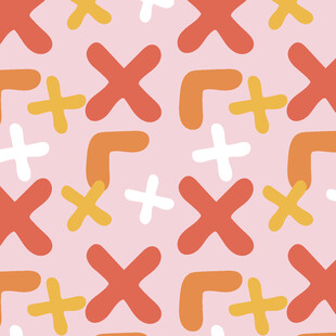 几何符号拼接的多彩图案