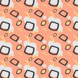 橙色几何图案无缝背景