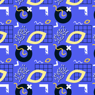 蓝色几何图案无缝背景