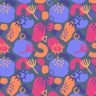 多彩卡通图案背景纹理