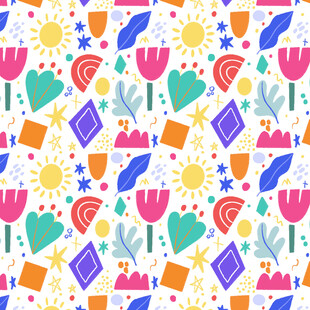 多彩童趣图案背景