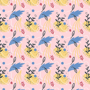 粉色花卉飞鸟图案纹理
