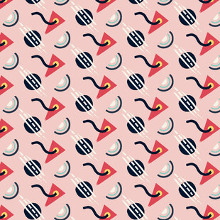 几何图案装饰的粉色背景