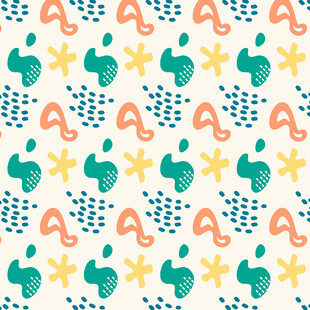 可爱卡通动物植物图案背景