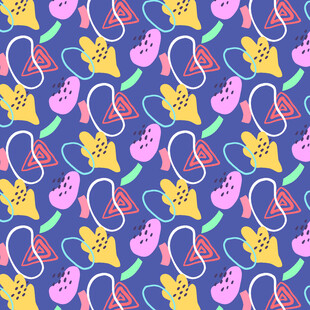 多彩卡通手套图案背景