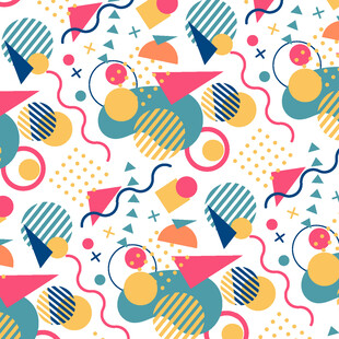 多彩几何水果图案背景