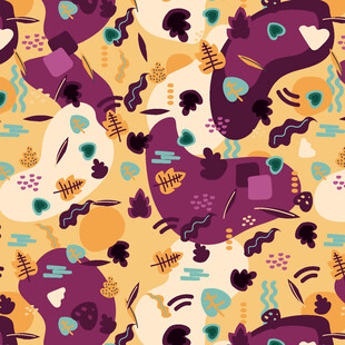 多彩动物图案背景设计