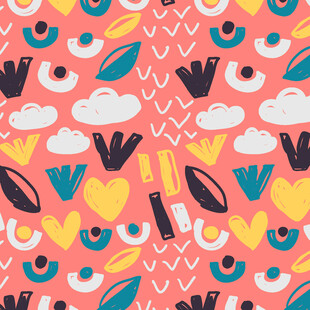 多彩趣味图案背景设计