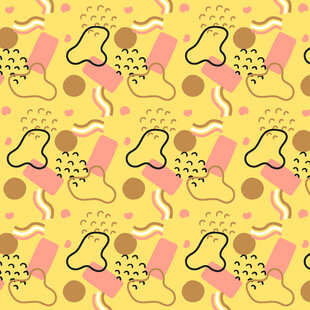 可爱卡通风格几何图案背景