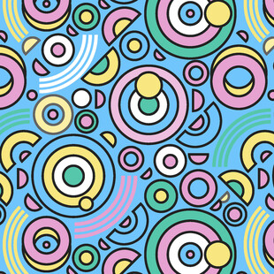 多彩圆圈几何图案背景