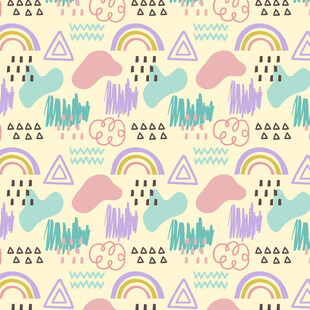 梦幻彩虹云朵图案背景