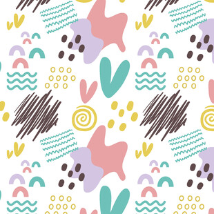 多彩手绘风几何图案背景