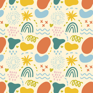 多彩童趣图案背景