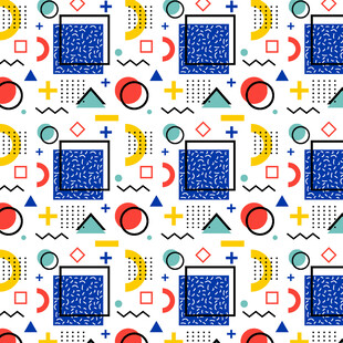 几何图案与电子设备无缝背景