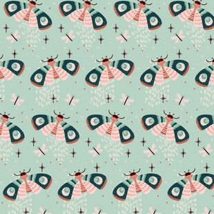 清新水果图案无缝背景