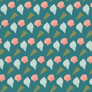 蓝底花卉几何图案纹理