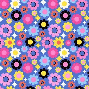 多彩花卉无缝图案背景