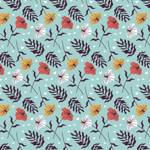 清新花卉图案背景纹理