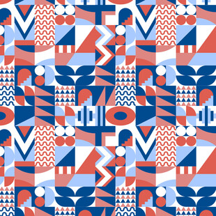 几何图案构成的多彩抽象背景