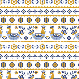 蓝黄几何图案无缝背景