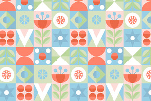 几何花卉图案背景纹理