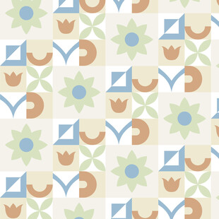 几何花卉图案背景纹理