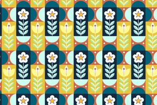 几何花卉图案背景设计