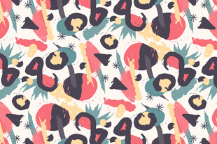 热带风情动物植物图案