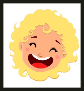 卷发笑脸小孩头像