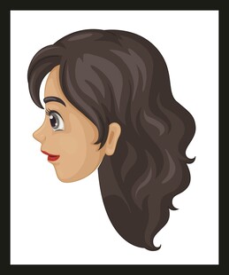 卷发女性侧面头像