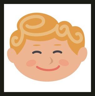 微笑卷发小孩头像