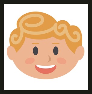 微笑卷发小男孩头像