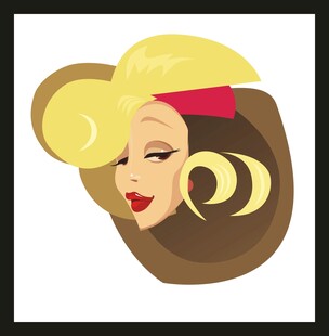 复古卷发女性头像