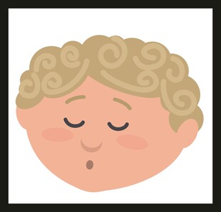 卷发闭眼的卡通人物头像