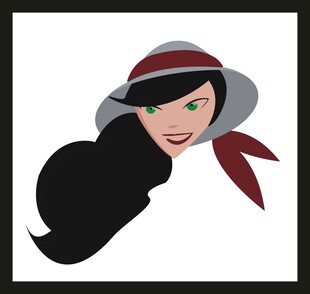 时尚戴帽女士插画形象