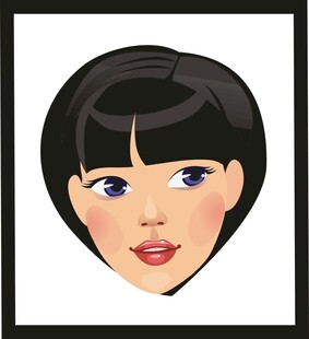 短发女性头像插画