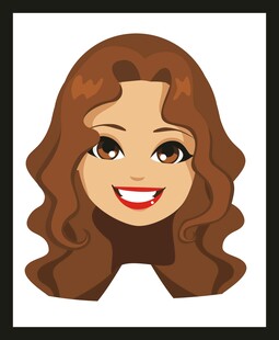 卷发微笑女性头像