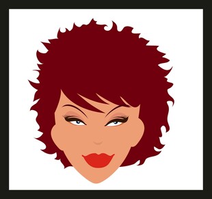红发俏皮女性头像