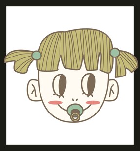 扎双马尾的可爱卡通女孩