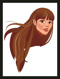长发女子头像插画