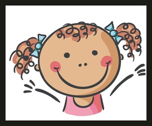 扎双辫的可爱小女孩