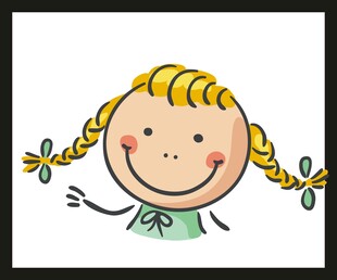 扎双辫的可爱小女孩