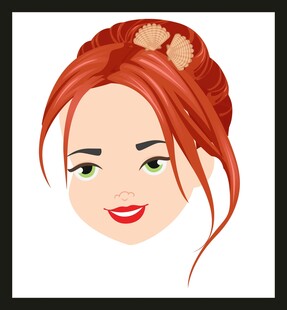 红发女子甜美头像