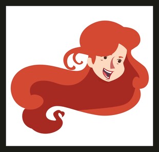 红发女子头像插画