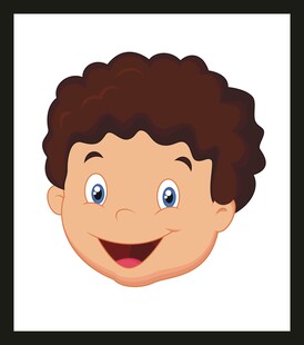 微笑卷发小男孩头像