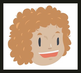 卷发笑脸卡通人物头像