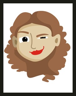 卷发微笑女性头像