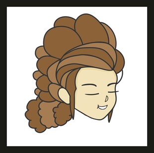 卷发女子头像插画