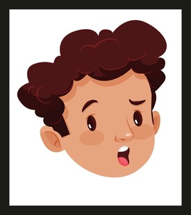 卷发男孩惊讶表情