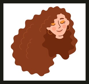 卷发女孩的可爱头像